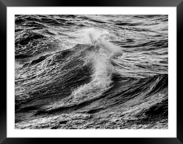 Dark waves Framed Mounted Print by Stephen Munn
