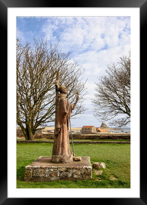 St Aidan, Lindisfarne Holy Island Northumberland Framed Mounted Print by Pearl Bucknall