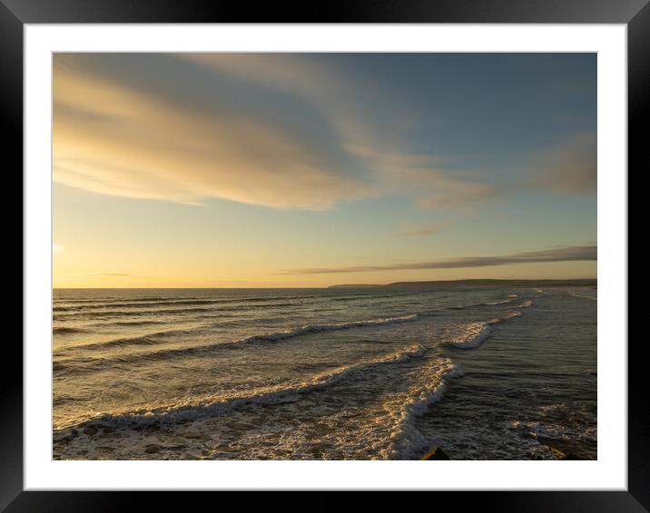 Westward Ho Sunset Wave Framed Mounted Print by Tony Twyman