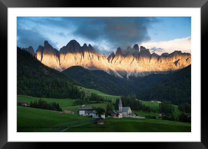 Dramatic Sunset Over Dolomites Framed Mounted Print by Chiara Ghiringhelli 