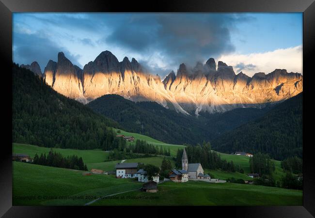 Dramatic Sunset Over Dolomites Framed Print by Chiara Ghiringhelli 
