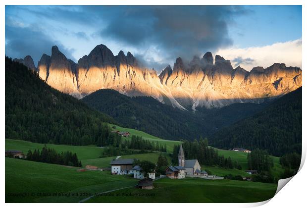 Dramatic Sunset Over Dolomites Print by Chiara Ghiringhelli 