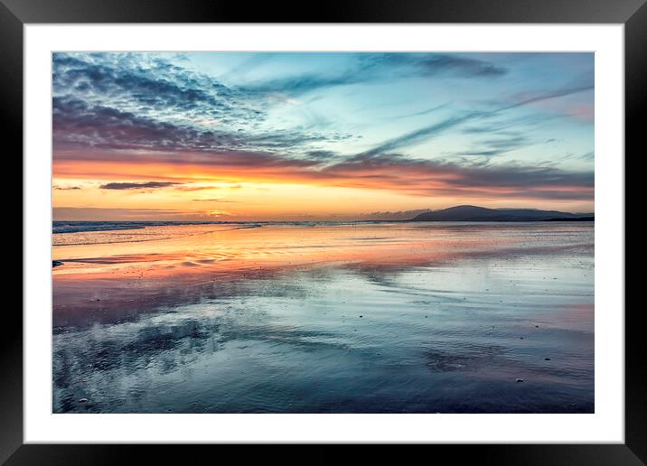 Earnsey Bay Sunset Landscape Framed Mounted Print by James Marsden