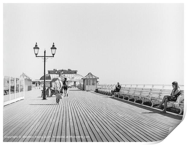 Cromer Pier Black and White Print by Stephen Young