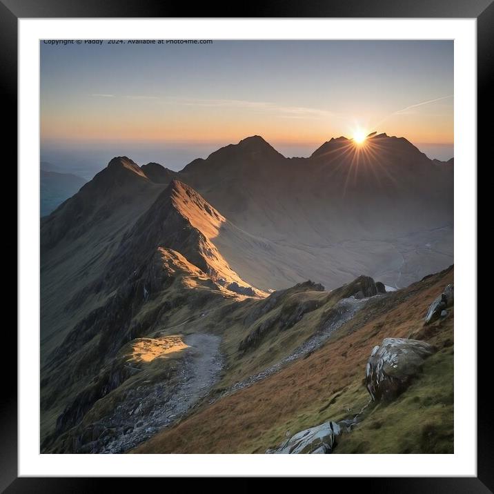 Sun Set Over Ben Lomond Framed Mounted Print by Paddy 