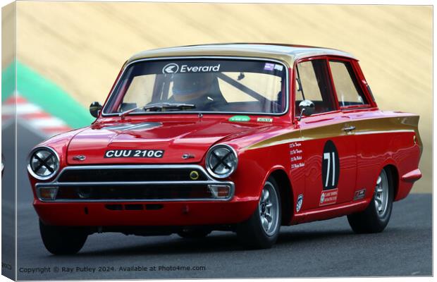 Red Lotus Cortina Race Track Canvas Print by Ray Putley