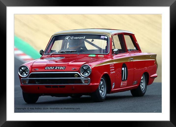 Red Lotus Cortina Race Track Framed Mounted Print by Ray Putley