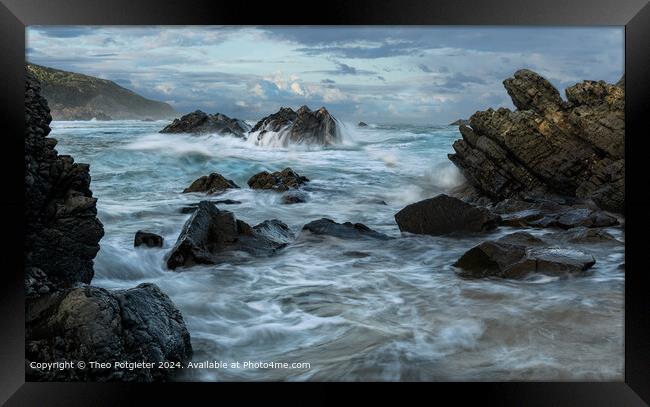 Stormy Seas, Plettenberg Bay, South Africa Framed Print by Theo Potgieter