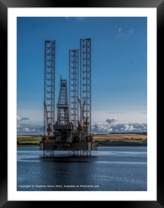 Oil Gas Platform Framed Mounted Print by Stephen Munn