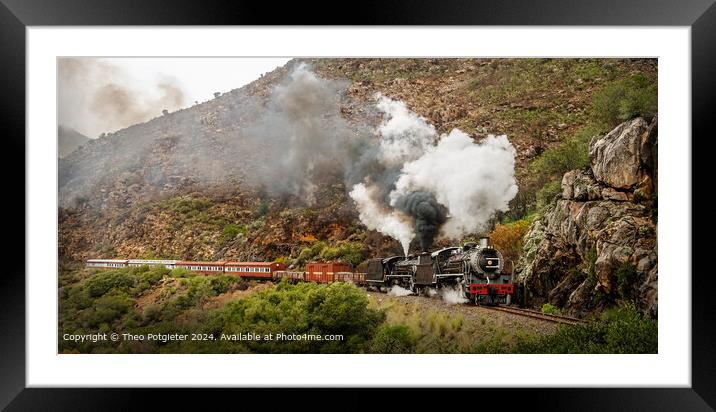 Steam Train in South Africa Framed Mounted Print by Theo Potgieter