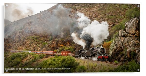 Steam Train in South Africa Acrylic by Theo Potgieter