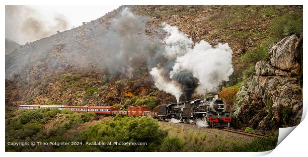Steam Train in South Africa Print by Theo Potgieter