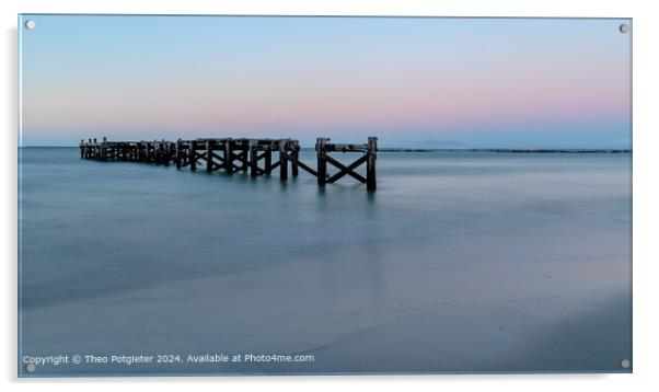 The old Jetty, Strand South Africa Acrylic by Theo Potgieter