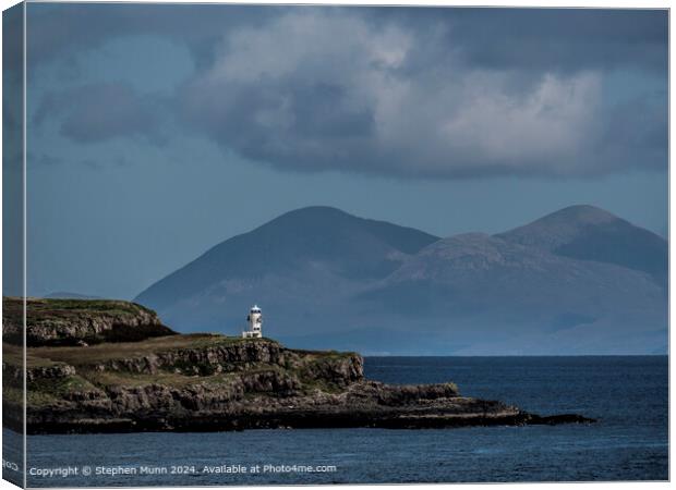 Lighthouse Isle of Eigg Canvas Print by Stephen Munn