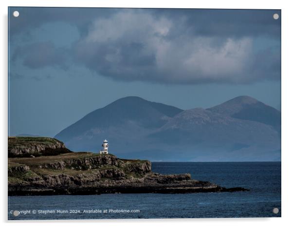 Lighthouse Isle of Eigg Acrylic by Stephen Munn