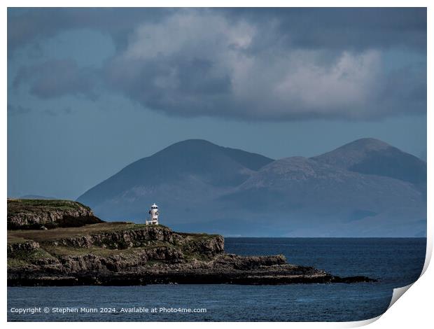 Lighthouse Isle of Eigg Print by Stephen Munn