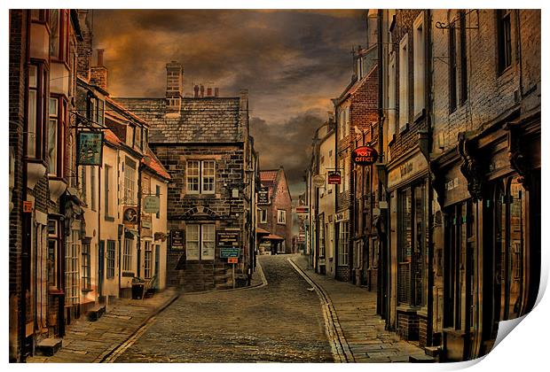 Whitby at Dawn Print by Irene Burdell