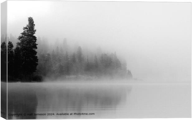 Mysterious Foggy Lake Landscape Canvas Print by Hall Jameson