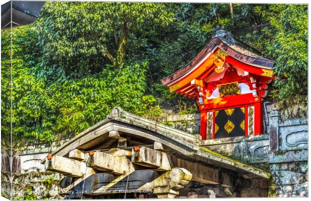 Colorful Red Otowa Spring, Kiyomizu Temple, Kyoto Japan Canvas Print by William Perry
