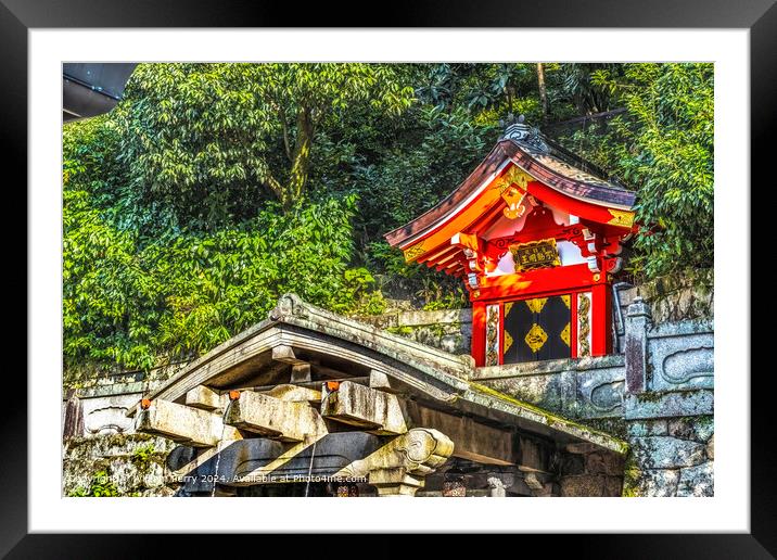 Colorful Red Otowa Spring, Kiyomizu Temple, Kyoto Japan Framed Mounted Print by William Perry