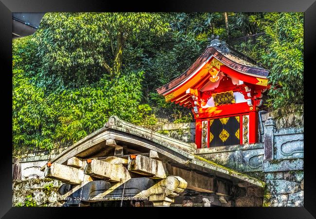 Colorful Red Otowa Spring, Kiyomizu Temple, Kyoto Japan Framed Print by William Perry
