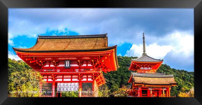 Red Colorful Entrance Gate Kiyomizu Buddhist Temple Framed Print by William Perry
