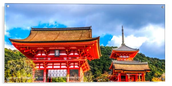Red Colorful Entrance Gate Kiyomizu Buddhist Temple Acrylic by William Perry