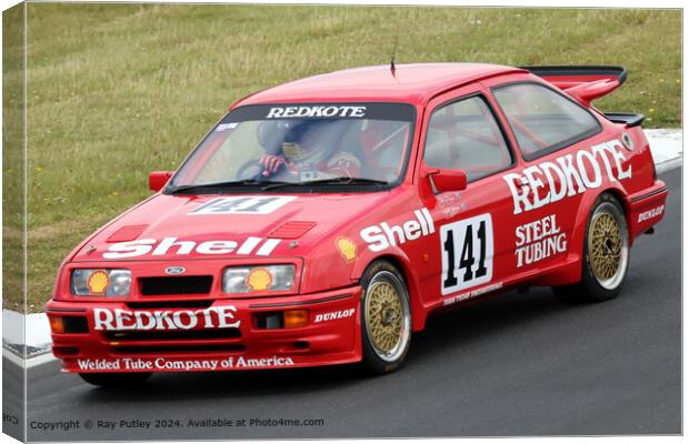 Red Ford Sierra Cosworth Racing Canvas Print by Ray Putley