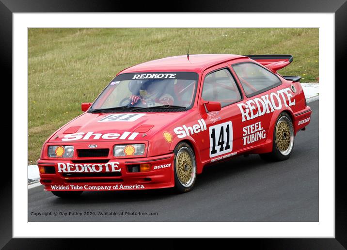 Red Ford Sierra Cosworth Racing Framed Mounted Print by Ray Putley