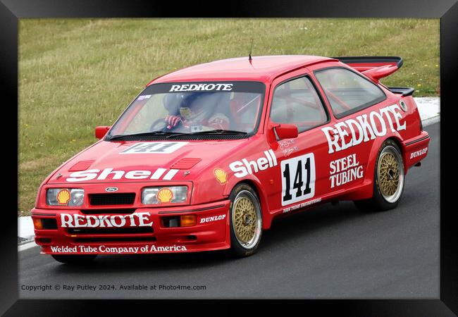 Red Ford Sierra Cosworth Racing Framed Print by Ray Putley