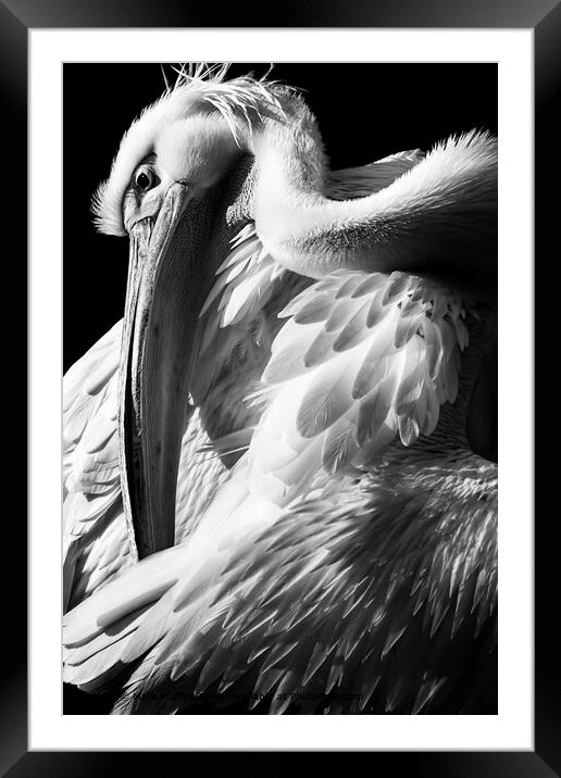 Great White Pelican Framed Mounted Print by Mark Phillips