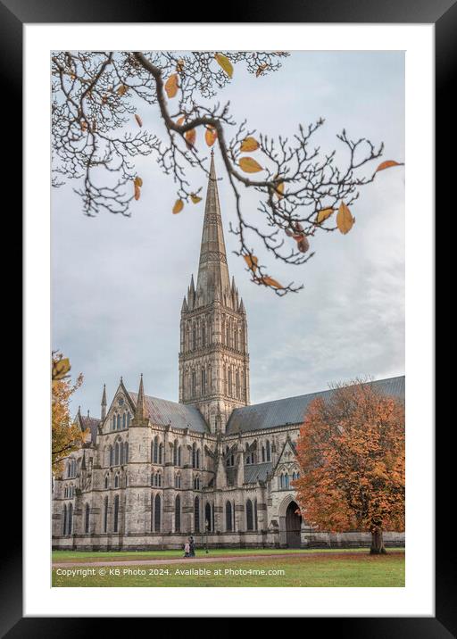 Salisbury Cathedral Cityscape Autumn Framed Mounted Print by KB Photo