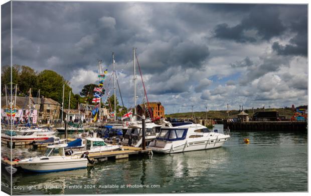 Stormy Padstow Harbour Canvas Print by Graham Prentice