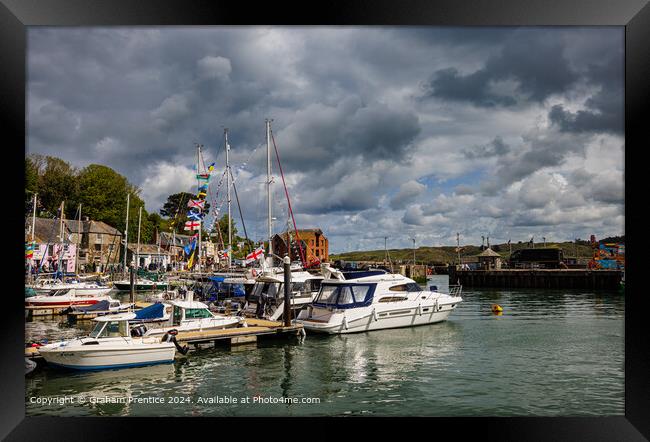 Stormy Padstow Harbour Framed Print by Graham Prentice