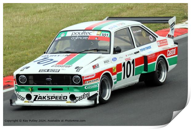 Ford Escort MK2 Racing Print by Ray Putley