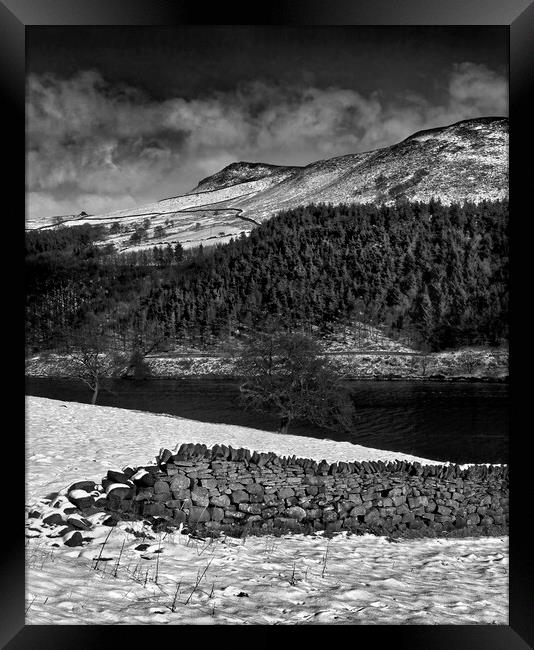 Ladybower Peak District Black and White Framed Print by Darren Galpin