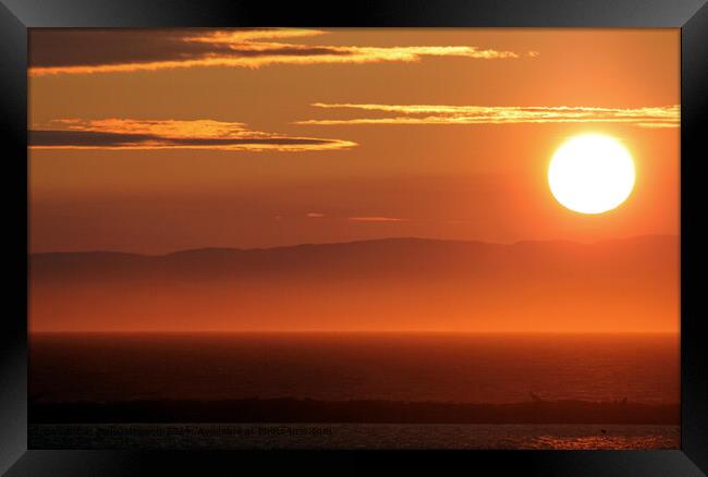 Vibrant Orange Sunset over West Sequim Bay Framed Print by Hall Jameson