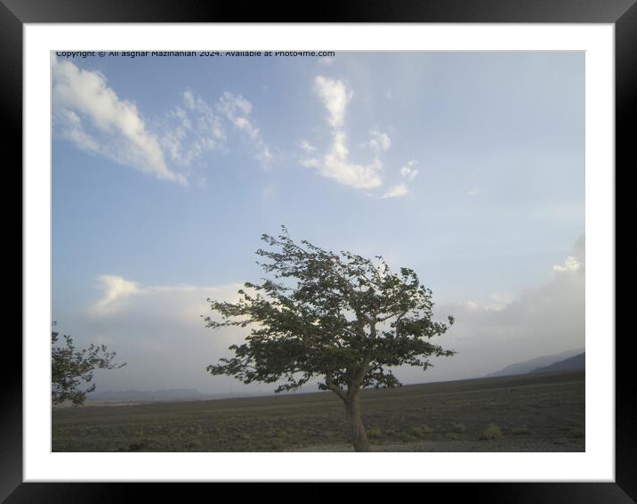 Blackberry Tree, Mountain, Sky Abstract Framed Mounted Print by Ali asghar Mazinanian