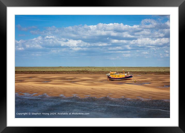 Wells Next To The Sea Boat on Sand Framed Mounted Print by Stephen Young