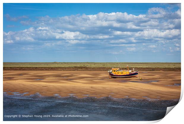 Wells Next To The Sea Boat on Sand Print by Stephen Young
