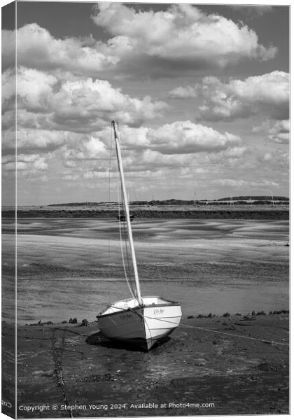 Boat Resting at Wells Next The Sea Canvas Print by Stephen Young
