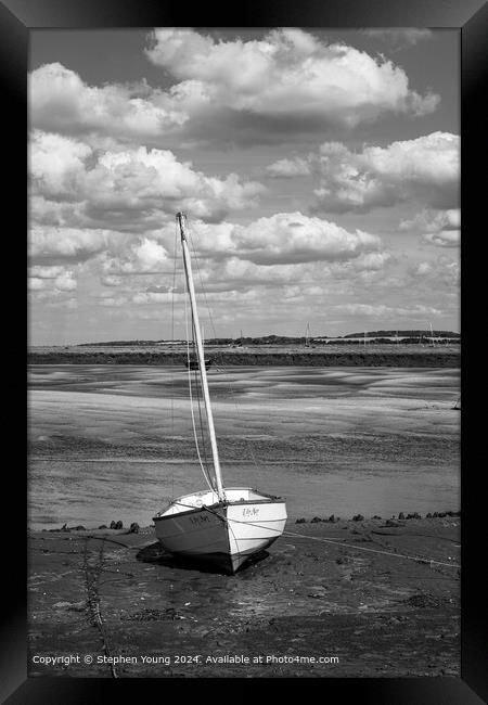 Boat Resting at Wells Next The Sea Framed Print by Stephen Young