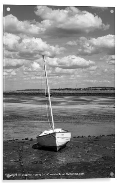 Boat Resting at Wells Next The Sea Acrylic by Stephen Young