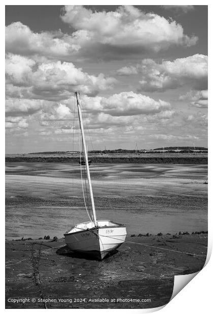 Boat Resting at Wells Next The Sea Print by Stephen Young