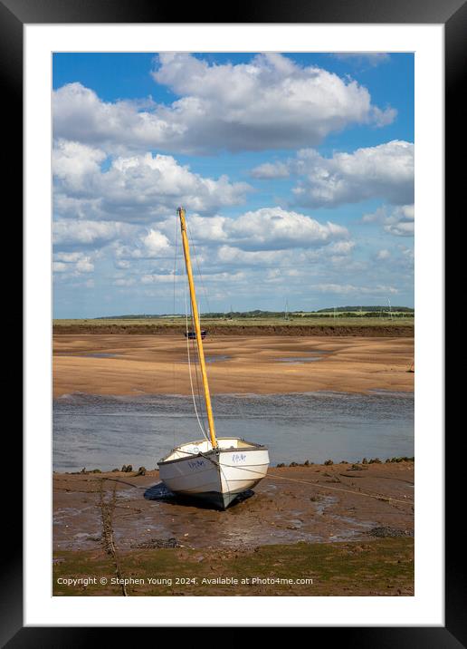 Boat Resting at Wells Next The Sea Framed Mounted Print by Stephen Young