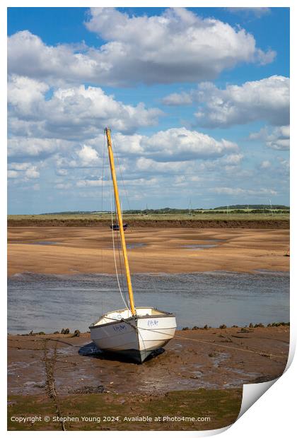 Boat Resting at Wells Next The Sea Print by Stephen Young