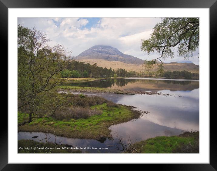 Loch Coulin, Beinn Eighe, Scottish Highlands Framed Mounted Print by Janet Carmichael