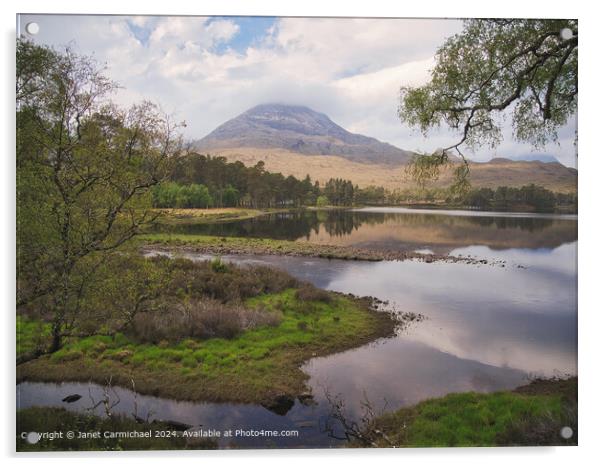 Loch Coulin, Beinn Eighe, Scottish Highlands Acrylic by Janet Carmichael