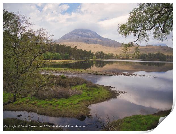 Loch Coulin, Beinn Eighe, Scottish Highlands Print by Janet Carmichael