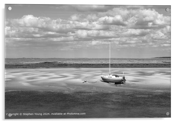 Wells-next-the-Sea Monochrome Seascape Acrylic by Stephen Young